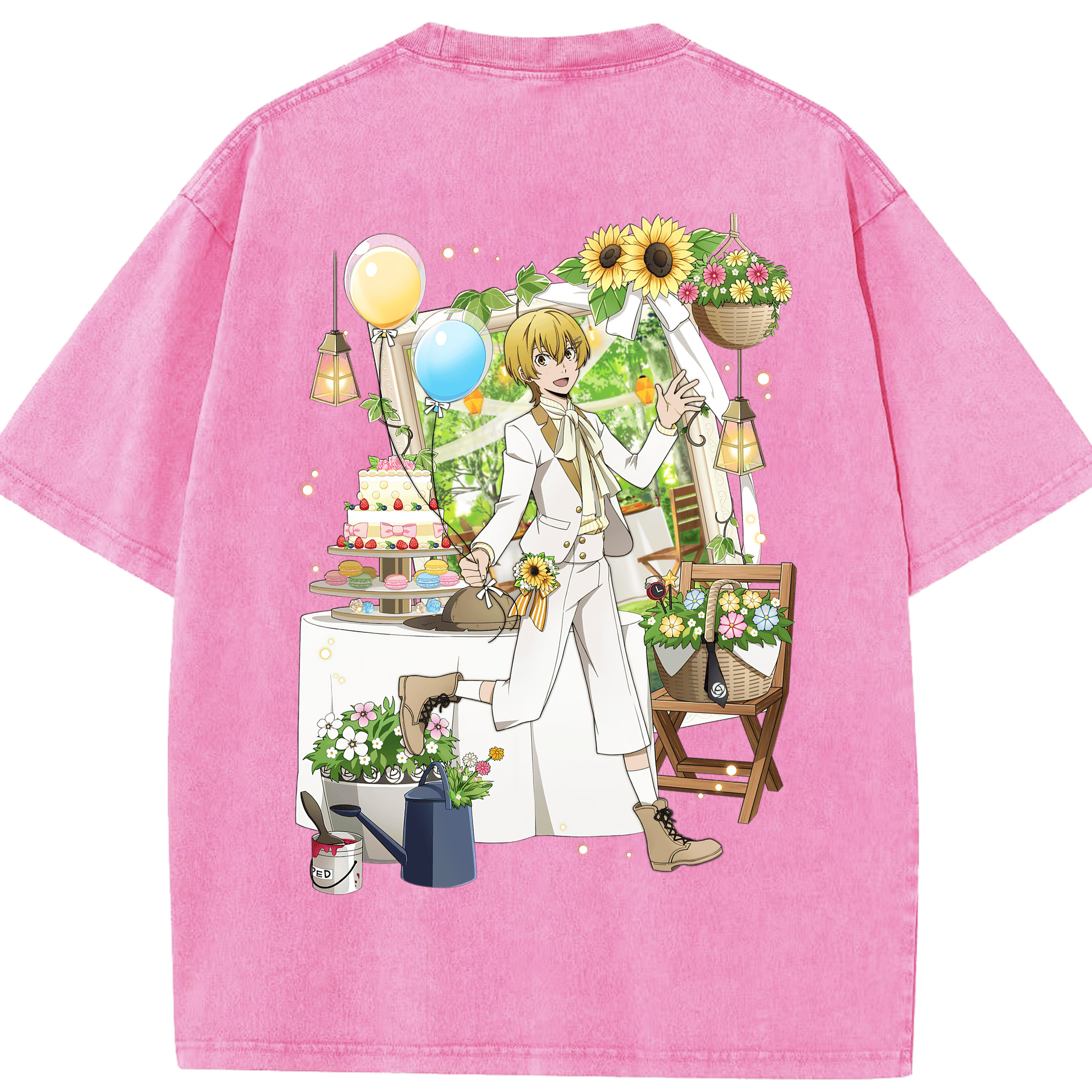 （画像用） 文豪ストレイドッグス Bungo Stray Dogs 綿100% ヴィンテージ風 半袖Tシャツ（背面プリント）